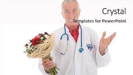  Presentation with giving - Audience pleasing slides consisting of give reason - doctor is giving flowers backdrop and a sky blue colored foreground