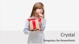  Presentation with give - PPT layouts enhanced with give reason - young blonde toddler holding background and a  colored foreground