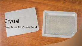  Presentation with packaging - PPT layouts enhanced with give recieve - packaging foam box background and a  colored foreground