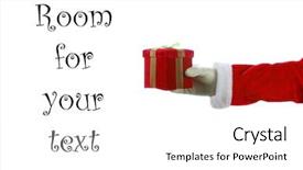  Presentation with santa claus holding scroll paper - Beautiful PPT theme featuring give recieve - santa claus arm holds backdrop and a  colored foreground