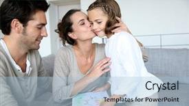  Presentation with parents - Slide set consisting of give thanks - cute little girl giving drawing background and a light blue colored foreground