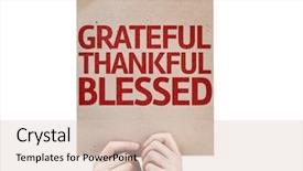  Presentation with blessed - Presentation theme consisting of give thanks - grateful thankful blessed card isolated background and a lemonade colored foreground