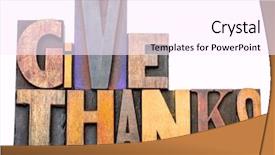  Presentation with fonts - Slide set consisting of give thanks - isolated word abstract background and a pink colored foreground