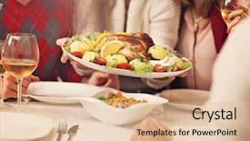  Presentation with friends - Presentation theme with give thanks - picture showing group of friends background and a lemonade colored foreground