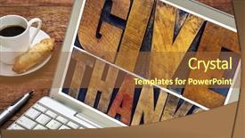  Presentation with give thanks - Audience pleasing theme consisting of give thanks - thanksgiving concept - text backdrop and a tawny brown colored foreground