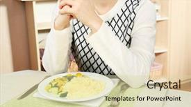  Presentation with eating - Amazing presentation having give thanks - woman praying before eating backdrop and a soft green colored foreground