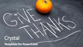  Presentation with give thanks - Slide deck having give thanks reminder - thanksgiving concept background and a gray colored foreground