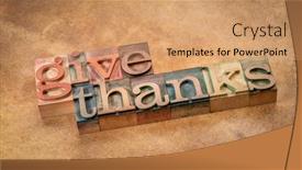  Presentation with fall abstract - Slides with give-thanks-word-abstract background and a coral colored foreground