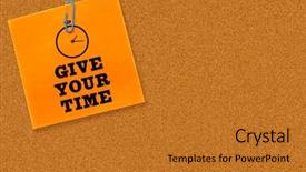  Presentation with give - Colorful presentation theme enhanced with give your time against orange backdrop and a  colored foreground