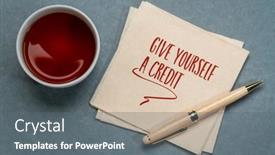  Presentation with personal development - Presentation theme featuring give-yourself-a-credit-inspirational background and a gray colored foreground