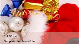  Presentation with christmas tree - Presentation enhanced with giveaway - christmas tree decorations santa gifts background and a coral colored foreground