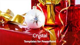  Presentation with christmas tree - Beautiful presentation design featuring giveaway - christmas tree decorations santa gifts backdrop and a crimson colored foreground