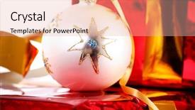  Presentation with christmas tree - PPT theme having giveaway - christmas tree decorations santa gifts background and a lemonade colored foreground