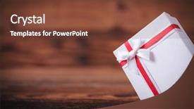  Presentation with gift - PPT theme with giveaway - closeup picture of a small background and a tawny brown colored foreground