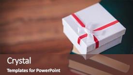  Presentation with learning - Colorful slide set enhanced with giveaway - gift of learning concept backdrop and a tawny brown colored foreground