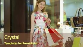  Presentation with woman pushing shopping trolley - Cool new slides with giveaway - shopping young beautiful blonde woman backdrop and a tawny brown colored foreground