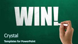  Presentation with win win - Beautiful slides featuring giveaway - win backdrop and a forest green colored foreground