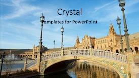  Presentation with venue - Beautiful presentation featuring given spain's square located backdrop and a light blue colored foreground