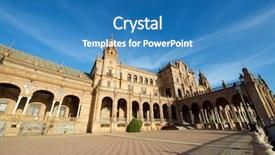  Presentation with square - Amazing slide deck having given spain's square located backdrop and a teal colored foreground