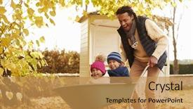  Presentation with garden - Cool new slides with gives children ride in wheelbarrow backdrop and a gold colored foreground