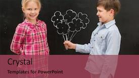  Presentation with dia de los muertos flowers - Colorful slides enhanced with givig drawn on the blackboard backdrop and a violet colored foreground