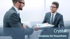  Presentation with giving - Beautiful slide set featuring giving a colleague the financial backdrop and a ocean colored foreground