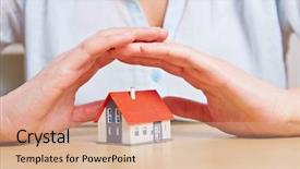  Presentation with safety home inspections - Colorful PPT theme enhanced with giving a small home safety backdrop and a coral colored foreground