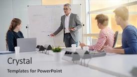  Presentation with economics - Audience pleasing presentation theme consisting of giving business class to student backdrop and a  colored foreground