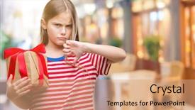 Presentation with girl christmas - Cool new PPT theme with giving christmas or valentine gift backdrop and a  colored foreground