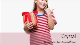  Presentation with girl christmas - Beautiful presentation theme featuring giving christmas or valentine gift backdrop and a  colored foreground