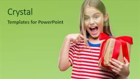  Presentation with christmas girl - PPT theme consisting of giving christmas or valentine gift background and a  colored foreground