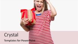  Presentation with beautiful reof christmas season - Audience pleasing PPT theme consisting of giving christmas or valentine gift backdrop and a  colored foreground