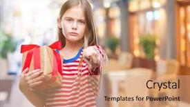  Presentation with girl christmas - Presentation theme featuring giving christmas or valentine gift background and a coral colored foreground