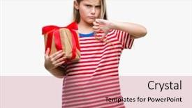  Presentation with christmas girl - Colorful PPT layouts enhanced with giving christmas or valentine gift backdrop and a  colored foreground