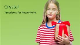  Presentation with girl christmas - Colorful theme enhanced with giving christmas or valentine gift backdrop and a  colored foreground