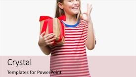  Presentation with girl christmas - Cool new slide set with giving christmas or valentine gift backdrop and a  colored foreground