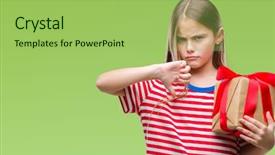  Presentation with christmas girl - Audience pleasing PPT theme consisting of giving christmas or valentine gift backdrop and a yellow colored foreground