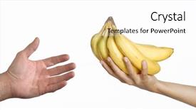  Presentation with food banana - PPT layouts enhanced with giving food to a poor background and a white colored foreground