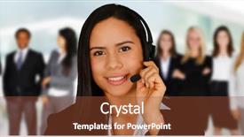  Presentation with customer service - Audience pleasing presentation theme consisting of giving help as a customer backdrop and a tawny brown colored foreground