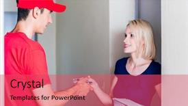  Presentation with food order - Amazing PPT layouts having giving her fast food order backdrop and a red colored foreground