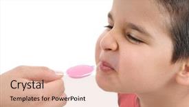  Presentation with liquid - Slide deck with her son flu liquid syrup background and a coral colored foreground