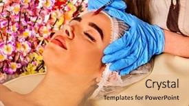  Presentation with injection plastic - Amazing PPT theme having giving injections doctor in medical backdrop and a coral colored foreground