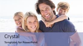  Presentation with summer camp diverse kids - Beautiful theme featuring giving piggyback ride to kids backdrop and a light blue colored foreground