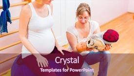  Presentation with midwife - Colorful slides enhanced with giving pregnant woman antenatal care backdrop and a violet colored foreground