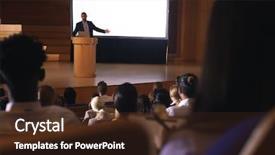  Presentation with projector - Cool new slide deck with giving presentation on white projector backdrop and a wine colored foreground