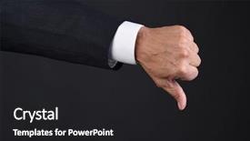 Presentation with signal - Colorful slides enhanced with giving the thumbs down signal backdrop and a dark gray colored foreground