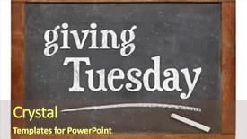  Presentation with giving - Presentation design consisting of giving tuesday -white chalk text background and a tawny brown colored foreground