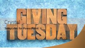  Presentation with banner blue - Colorful presentation enhanced with giving-tuesday-banner-text backdrop and a coral colored foreground