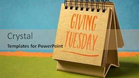  Presentation with charity - PPT theme with giving-tuesday-handwriting background and a yellow colored foreground