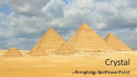  Presentation with ancient egypt - Beautiful PPT theme featuring giza pyramids - cairo egypt backdrop and a yellow colored foreground